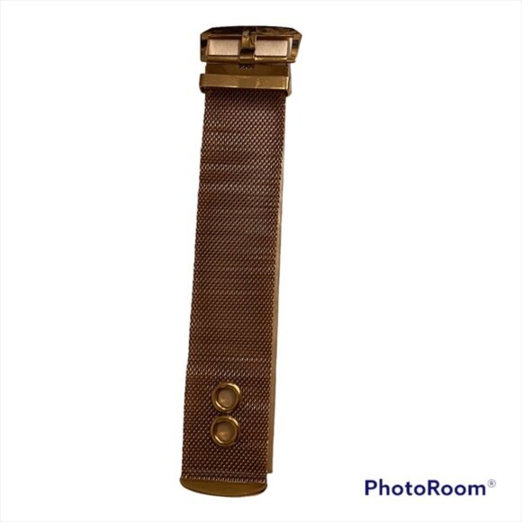 VINTAGE ERICKSON BEAMON BRACELET WIDE GOLD TONE MESH BELT BUCKLE LOOK 7” - 7.5” - Picture 4 of 16